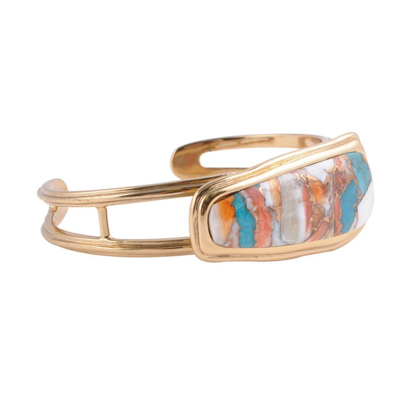 Simplicity Refined Spiny Oyster/Turquoise Bracelet - Barse Jewelry