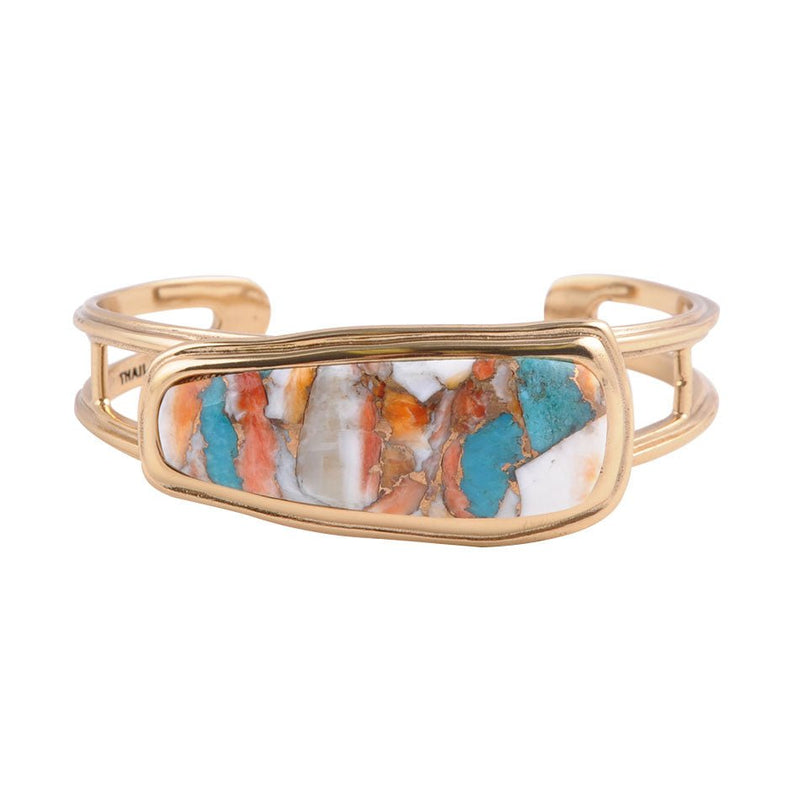 Simplicity Refined Spiny Oyster/Turquoise Bracelet - Barse Jewelry