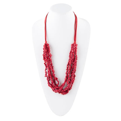 Six Strand Red Magnesite Necklace - Barse Jewelry