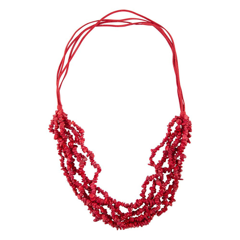 Six Strand Red Magnesite Necklace - Barse Jewelry