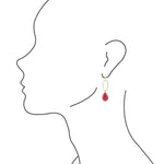 Sky Fall Bronze Earrings-Scarlet Quartz - Barse Jewelry