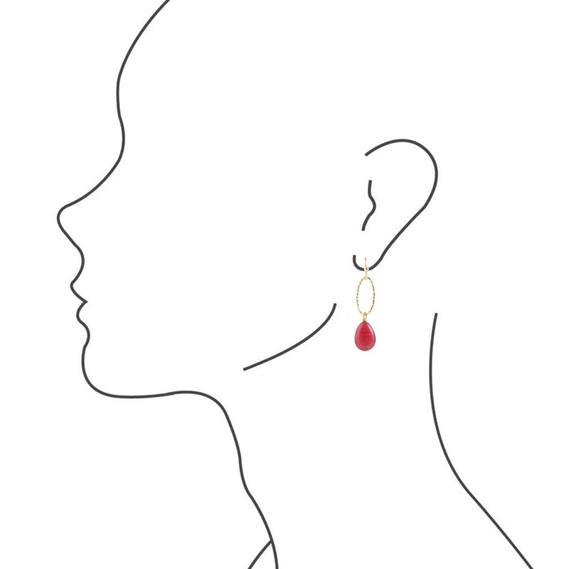 Sky Fall Bronze Earrings-Scarlet Quartz - Barse Jewelry