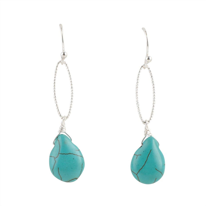 Sky Fall Earrings-Turquoise Magnesite - Barse Jewelry