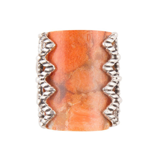 Sluice Orange Coral Ring - Barse Jewelry