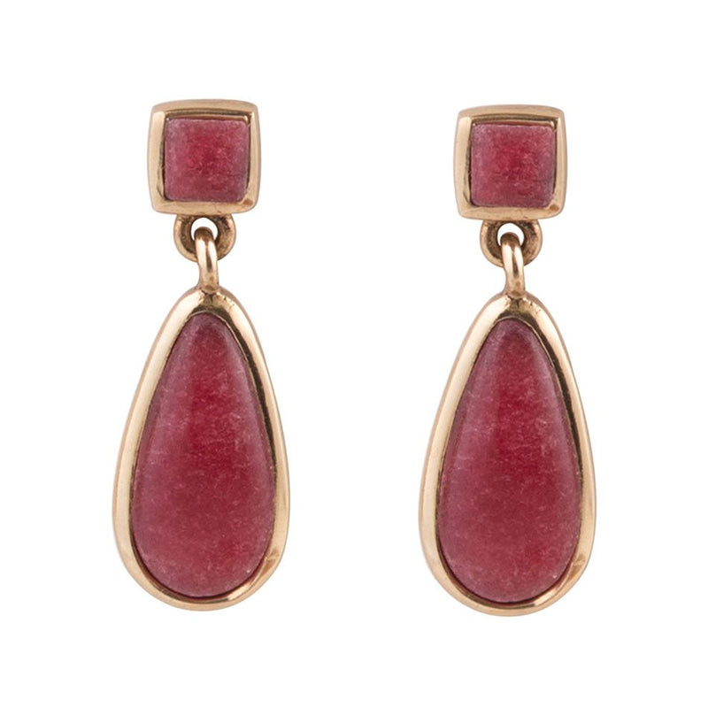 Smooth Teardrop Earrings - Ruby Quartz - Barse Jewelry