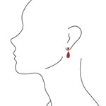 Smooth Teardrop Earrings - Ruby Quartz - Barse Jewelry