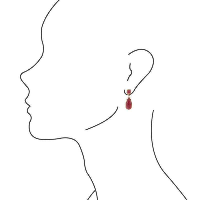 Smooth Teardrop Earrings - Ruby Quartz - Barse Jewelry