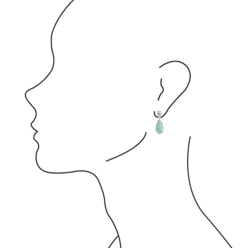 Smooth Teardrop Post Earring - Turquoise & Silver - Barse Jewelry