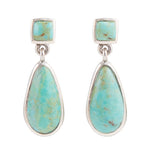 Smooth Teardrop Post Earring - Turquoise & Silver - Barse Jewelry