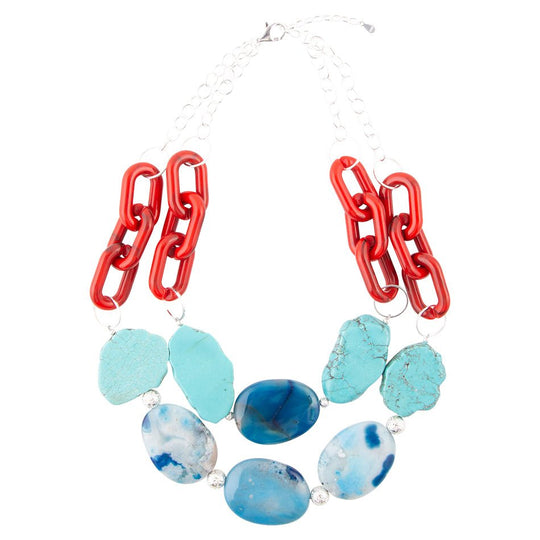 Southwest Mix Agate Statement Necklace
