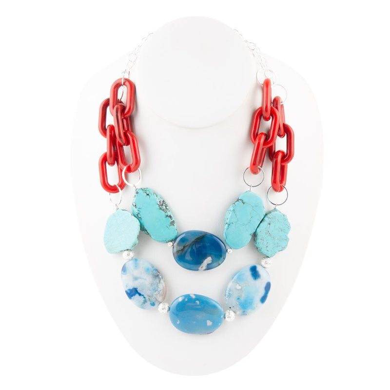 Southwest Mix Agate Statement Necklace - Barse Jewelry