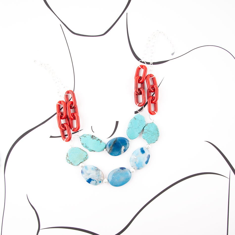 Southwest Mix Agate Statement Necklace - Barse Jewelry