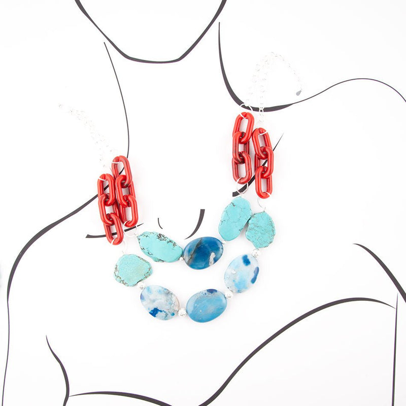 Southwest Mix Agate Statement Necklace - Barse Jewelry