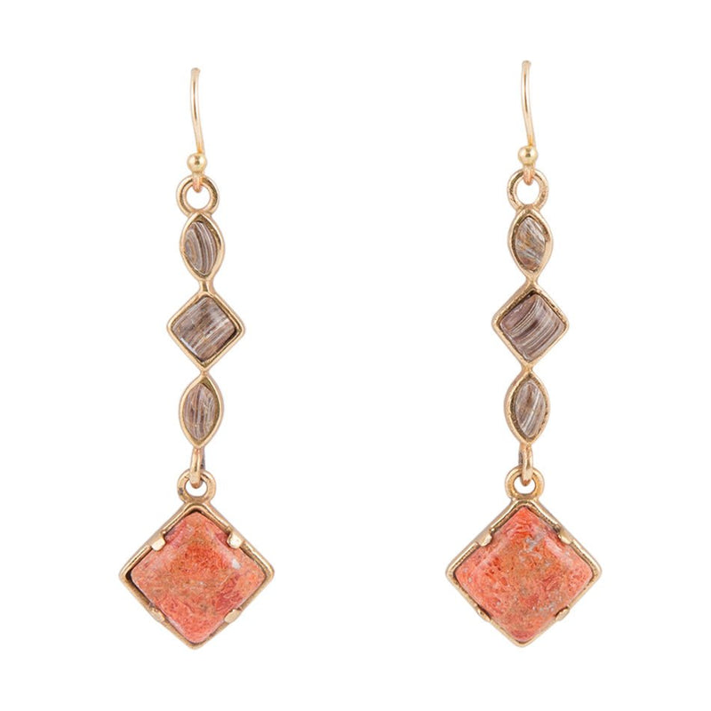 Spicy Orange Coral Drop Earrings - Barse Jewelry