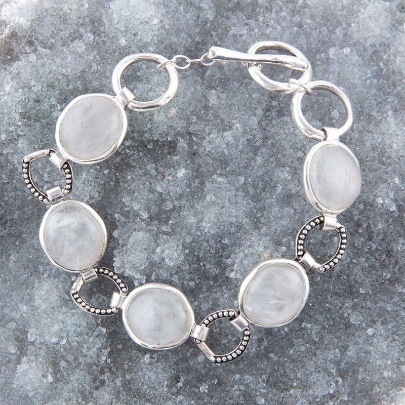 Splender Grey Quartz Sterling Link Bracelet - Barse Jewelry