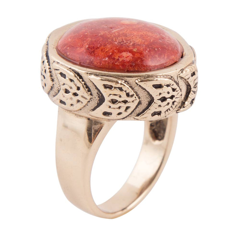 Sponge Coral and Bronze Statement Ring - Barse Jewelry