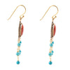 Sponge Coral and Turquoise Chandelier Earrings - Barse Jewelry