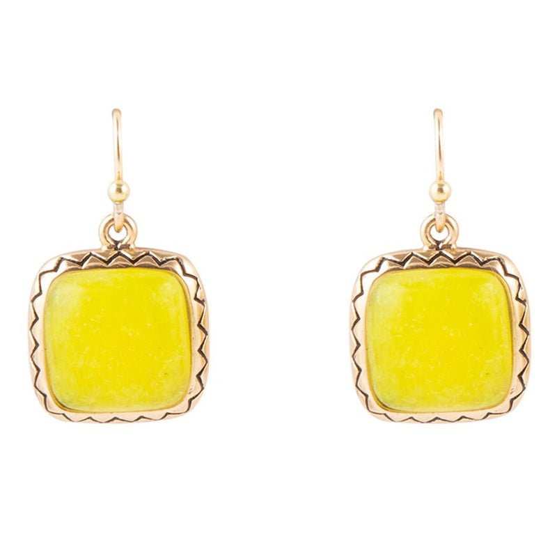 Square Deal Chalcedony and Bronze Earrings - Barse Jewelry