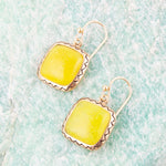 Square Deal Chalcedony and Bronze Earrings - Barse Jewelry