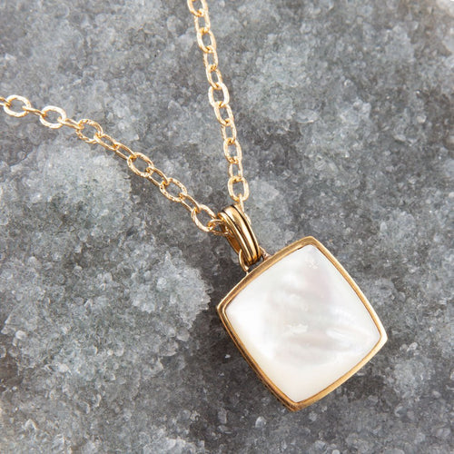 Squared Up Mother of Pearl Pendant Necklace - Barse Jewelry