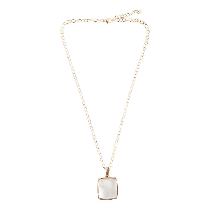 Squared Up Mother of Pearl Pendant Necklace - Barse Jewelry