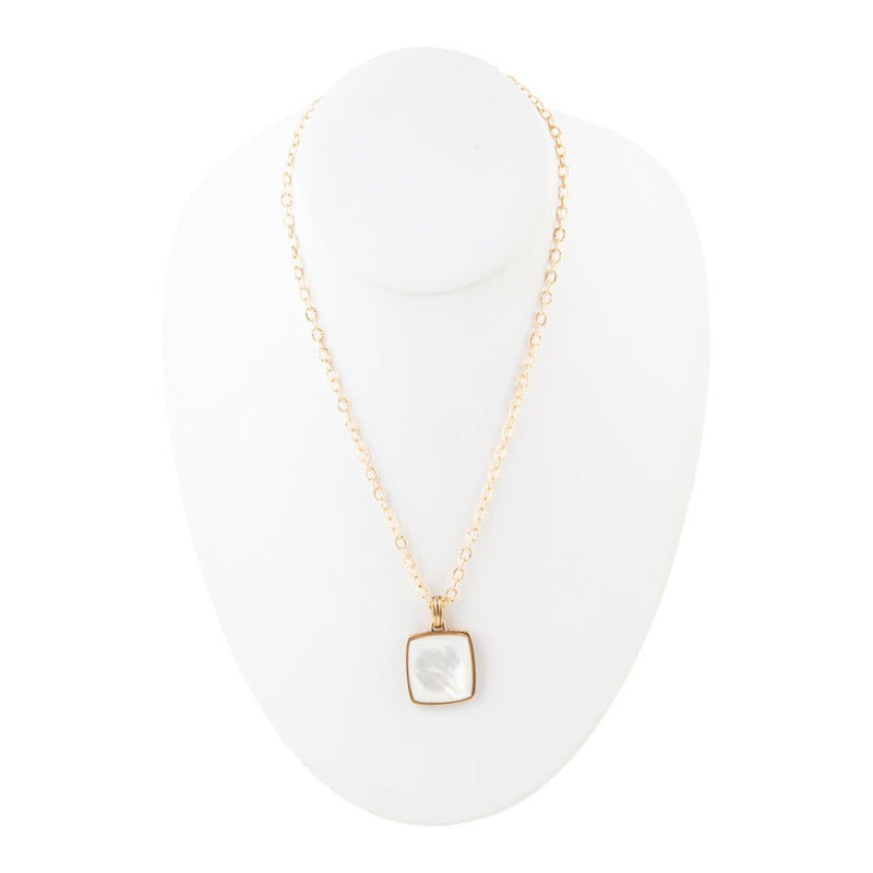 Squared Up Mother of Pearl Pendant Necklace - Barse Jewelry