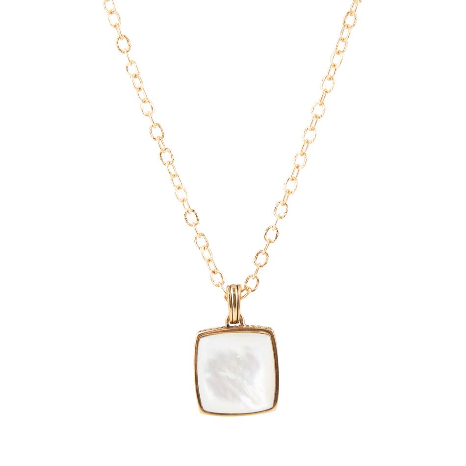 Squared Up Mother of Pearl Pendant Necklace - Barse Jewelry