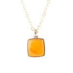Squared Up Yellow Quartz Pendant Necklace - Barse Jewelry