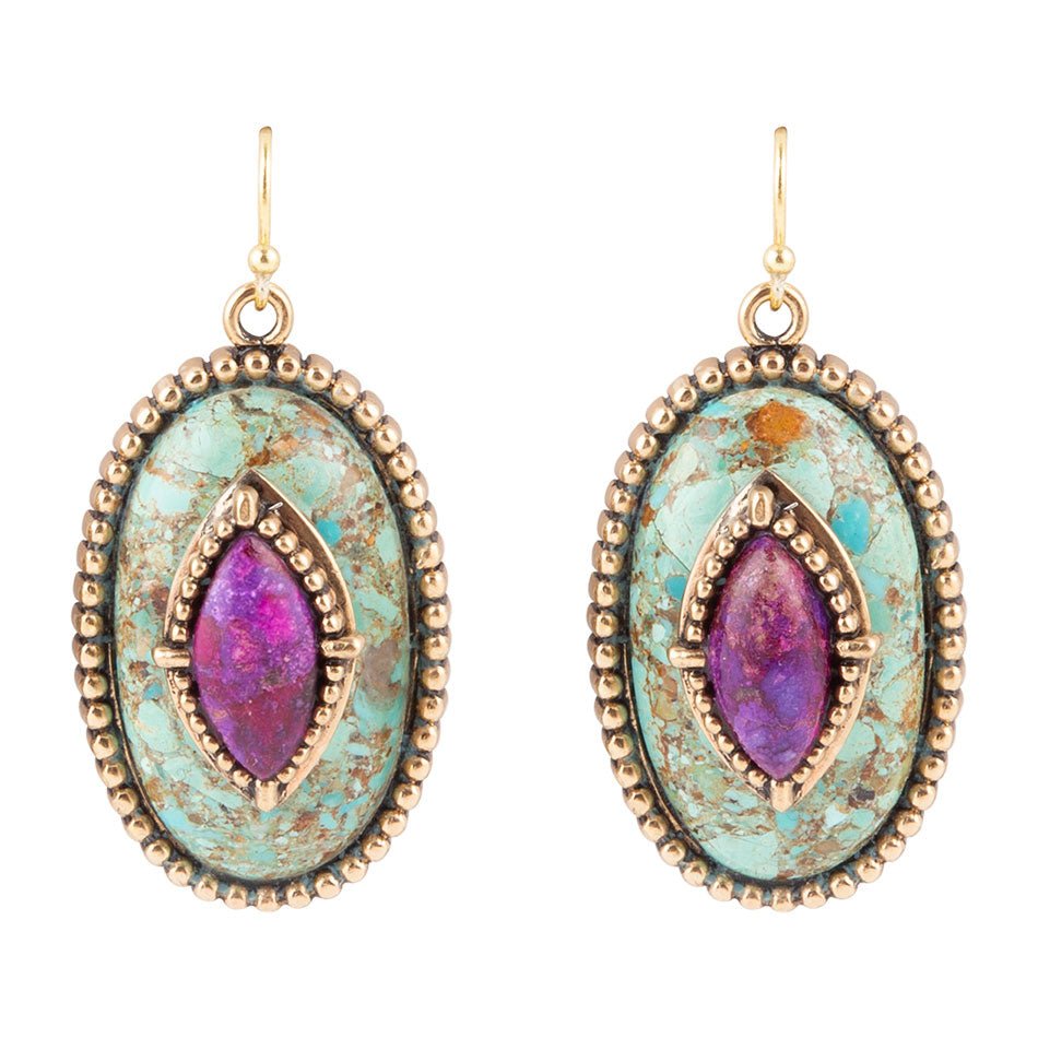 Stacked Stone Turquoise Earrings - Barse Jewelry