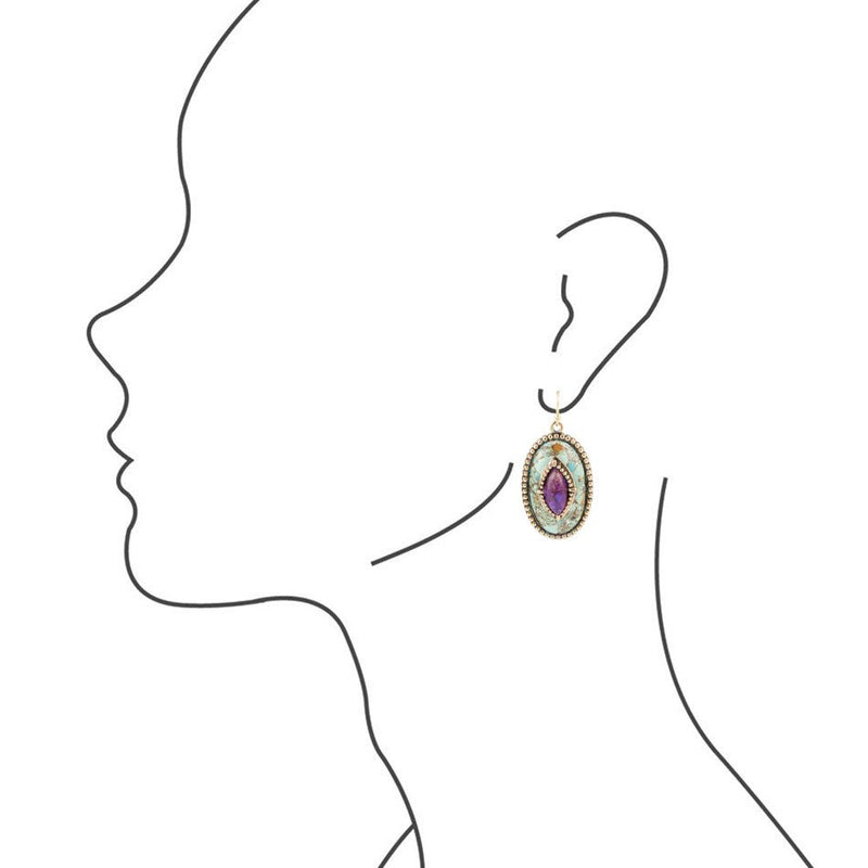 Stacked Stone Turquoise Earrings - Barse Jewelry
