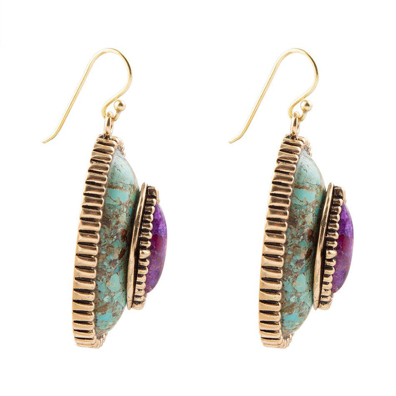 Stacked Stone Turquoise Earrings - Barse Jewelry