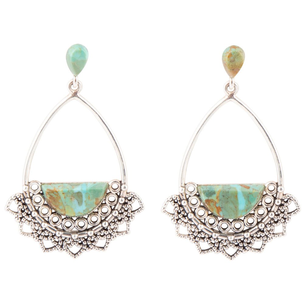 Sterling Lace and Turquoise Earrings - Barse Jewelry