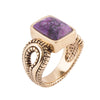 Studded Purple Turquoise Ring - Bronze - Barse Jewelry