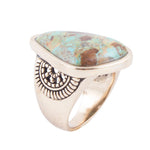 Sunset Genuine Turquoise and Bronze Ring - Dark Turqoise - Barse Jewelry