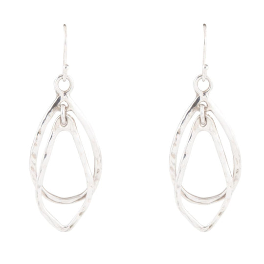 Swirled Sterling Silver Drop Earrings