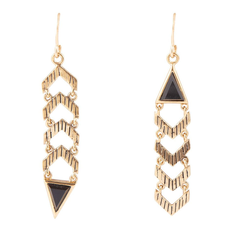 Switch It Up Long Totem Onyx and Bronze Earrings - Barse Jewelry