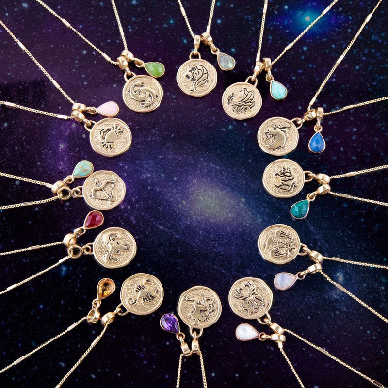 Taurus - Zodiac Malachite Charm Necklace - Barse Jewelry