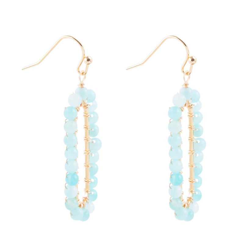 Teal Agate Endless Loop Earrings - Barse Jewelry