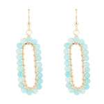 Teal Agate Endless Loop Earrings - Barse Jewelry