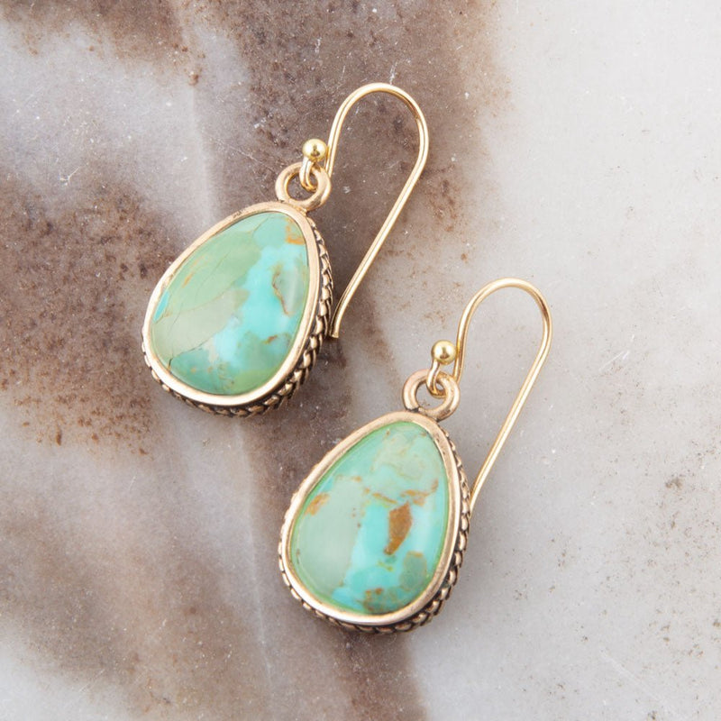 Teardrop Turquoise Drop Earrings - Barse Jewelry