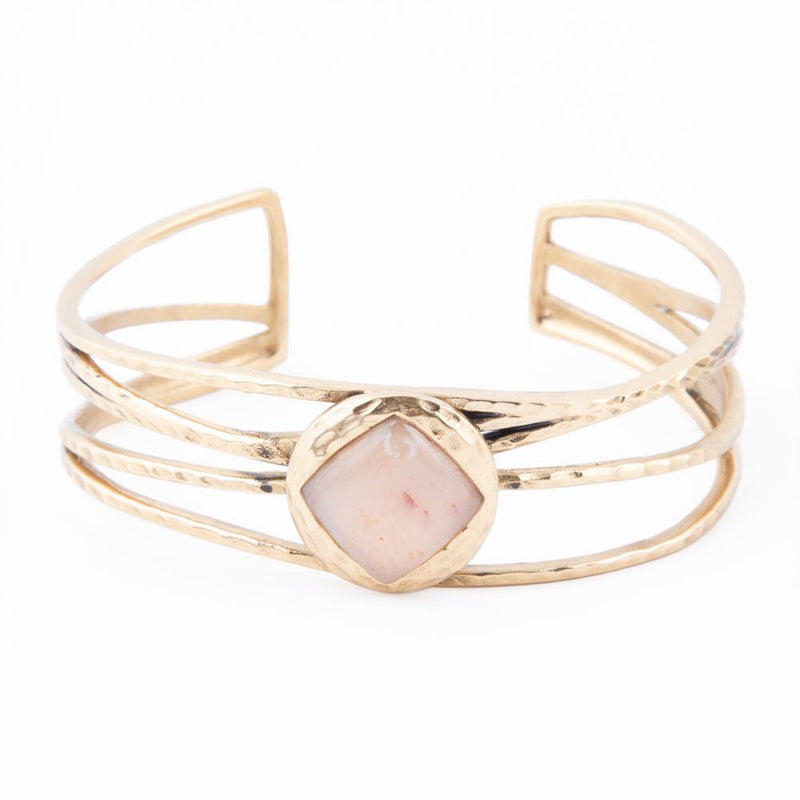 Terra Peach Moonstone and Bronze Cuff Bracelet - Barse Jewelry