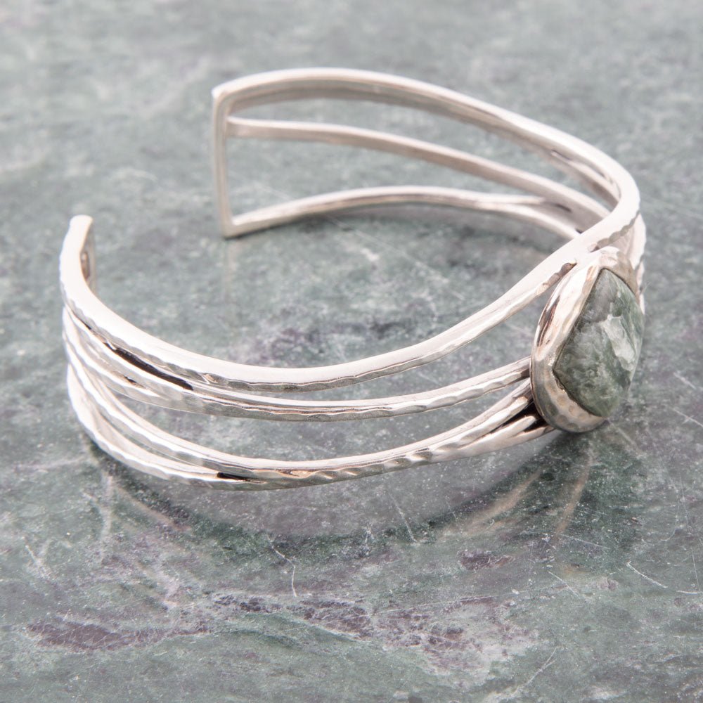 Terra Seraphinite and Sterling Silver Cuff Bracelet - Barse Jewelry
