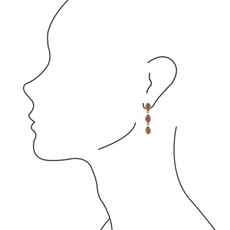 Three Times the Coral Drop Earring - Barse Jewelry