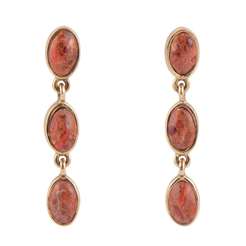 Three Times the Coral Drop Earring - Barse Jewelry