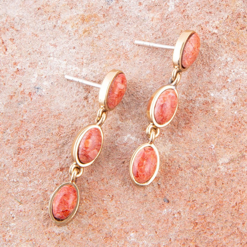 Three Times the Coral Drop Earring - Barse Jewelry