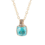 Three Turquoise Stone Necklace - Barse Jewelry