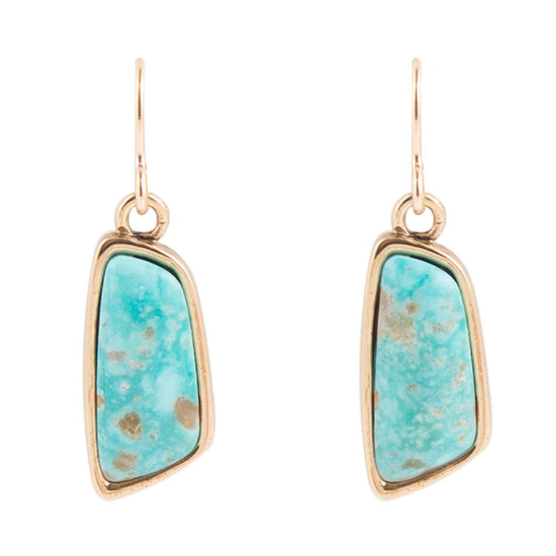 Tilted Turquoise Slab Earrings - Barse Jewelry