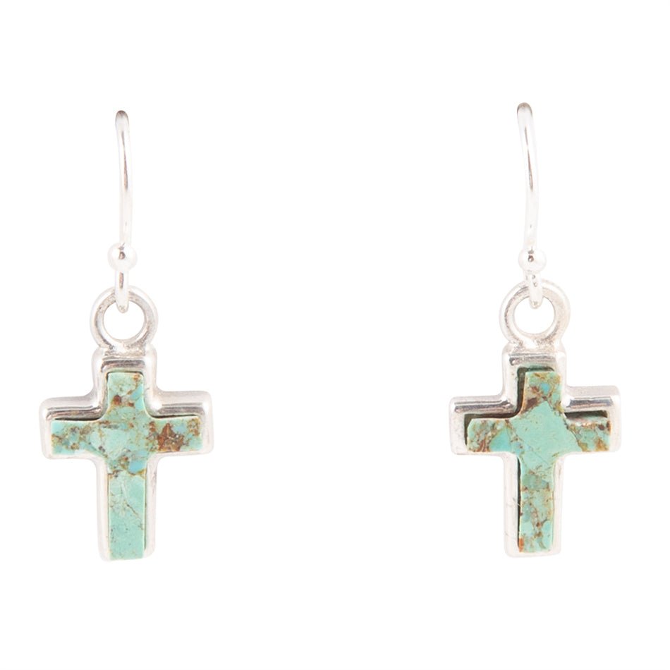 Touch of Turquoise Cross Earring - Barse Jewelry