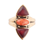 Tri-Stone Bordeaux Quartz Ring - Barse Jewelry