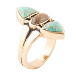 Tri-Stone Turquoise and Golden Labradorite Ring - Barse Jewelry